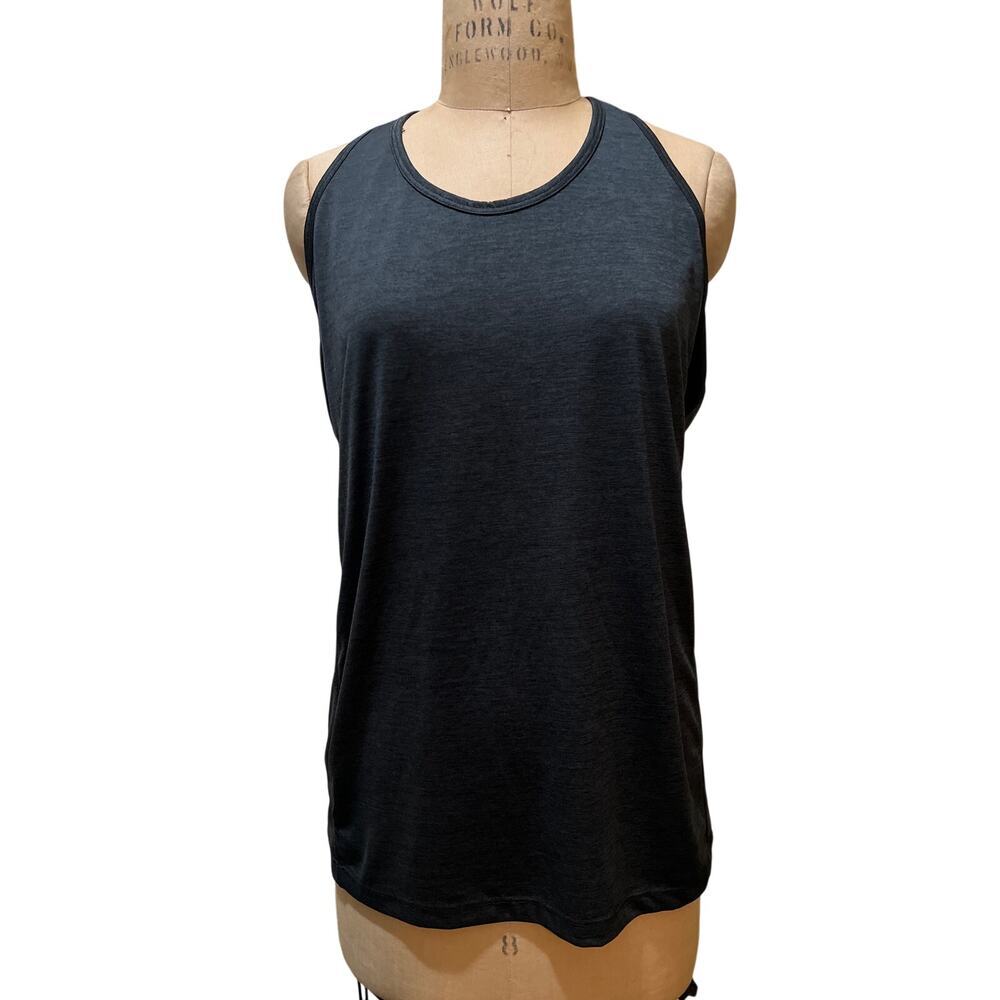 Old Navy Real Essentials Racerback Color Block Tank Top Gray/Black Size XL